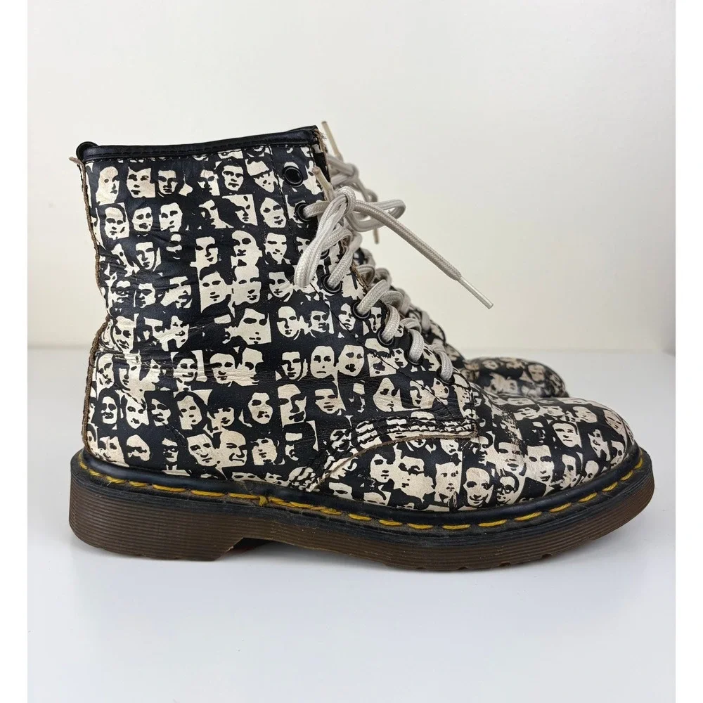 Dr Martens 1460 Small Faces Boots Made in England W8 Rare Vintage 90s